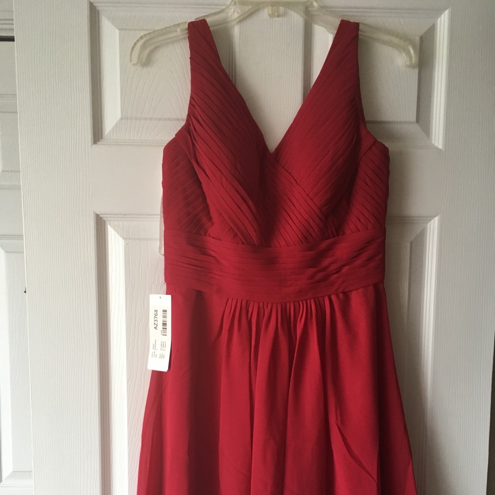 Azazie Grace Bridesmaid Dress in Burgundy, Size 6